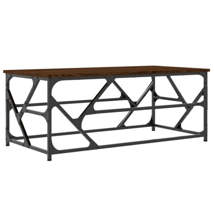 Table basse Chêne marron 100x50x40 cm Bois d'ingénierie – Image 4