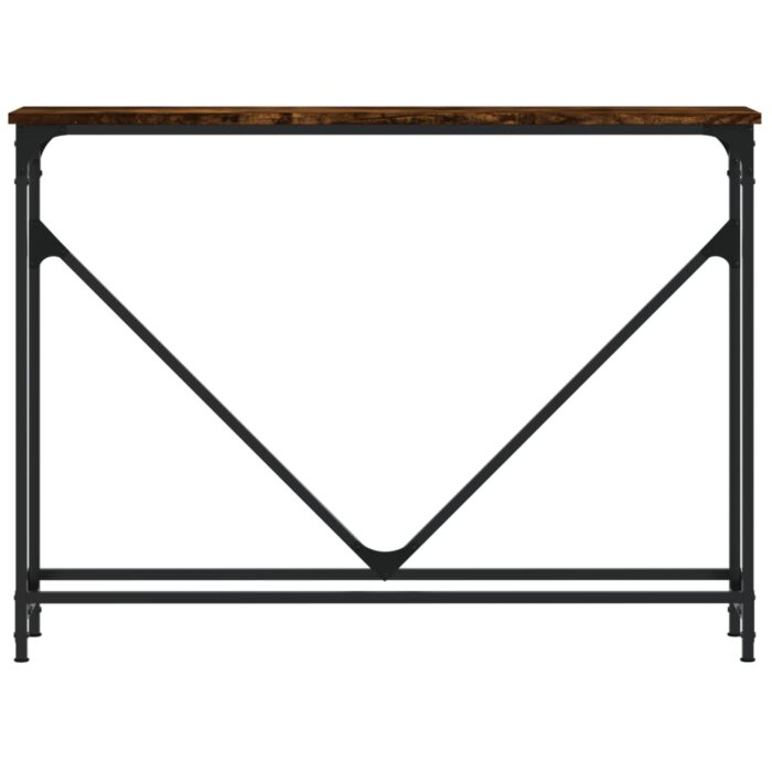 Table console chêne fumé 102x22,5x75 cm bois d'ingénierie – Image 2