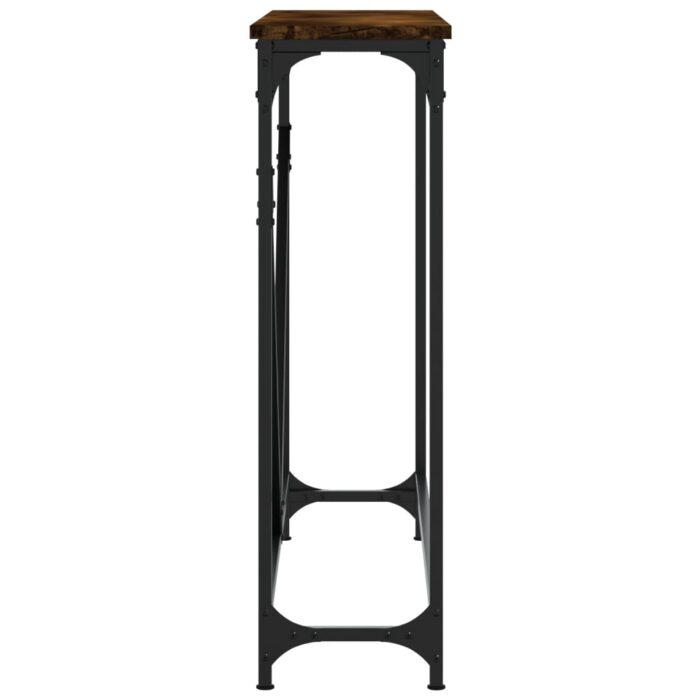 Table console chêne fumé 102x22,5x75 cm bois d'ingénierie – Image 3