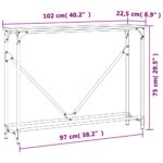 Table console chêne fumé 102x22,5x75 cm bois d'ingénierie – Image 7