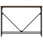 Table console chêne marron 102x22,5x75 cm bois d'ingénierie – Image 2