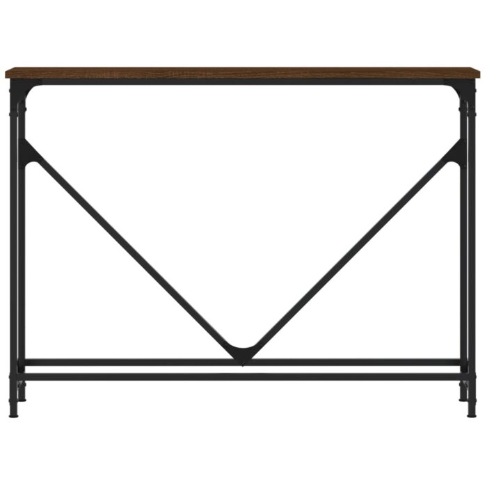 Table console chêne marron 102x22,5x75 cm bois d'ingénierie – Image 2