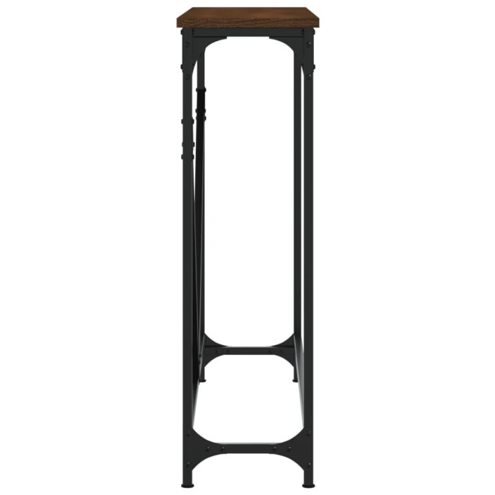 Table console chêne marron 102x22,5x75 cm bois d'ingénierie – Image 3
