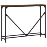 Table console chêne marron 102x22,5x75 cm bois d'ingénierie – Image 4
