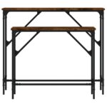 Tables console 2 pcs chêne fumé bois d'ingénierie – Image 2