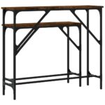 Tables console 2 pcs chêne fumé bois d'ingénierie – Image 4
