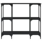 Table console noir 102x35x90 cm bois d'ingénierie – Image 2