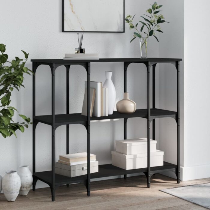 Table console noir 102x35x90 cm bois d'ingénierie – Image 1