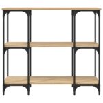 Table console chêne sonoma 102x35x90 cm bois d'ingénierie – Image 2