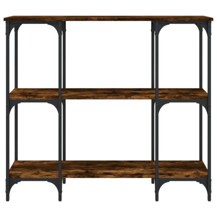 Table console chêne fumé 102x35x90 cm bois d'ingénierie – Image 2