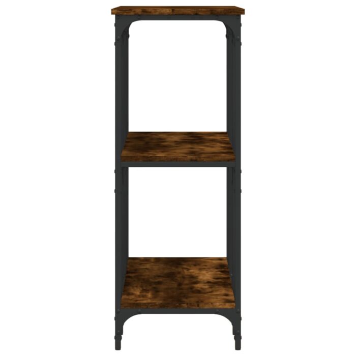 Table console chêne fumé 102x35x90 cm bois d'ingénierie – Image 3