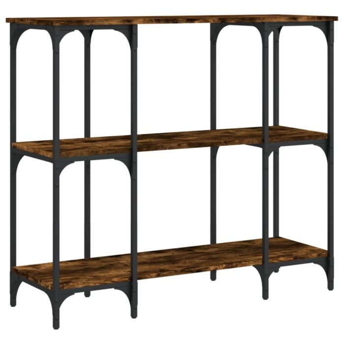 Table console chêne fumé 102x35x90 cm bois d'ingénierie – Image 4