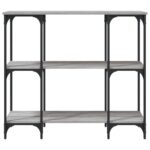 Table console sonoma gris 102x35x90 cm bois d'ingénierie – Image 2