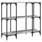 Table console sonoma gris 102x35x90 cm bois d'ingénierie – Image 4