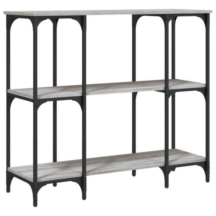 Table console sonoma gris 102x35x90 cm bois d'ingénierie – Image 4