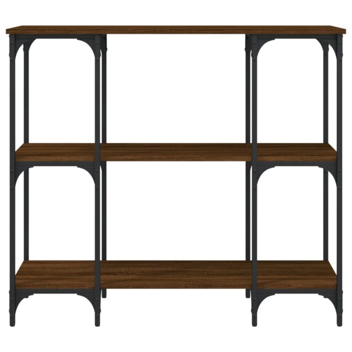 Table console chêne marron 102x35x90 cm bois d'ingénierie – Image 2