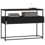 Table console noir 100x40x75 cm bois d'ingénierie – Image 2