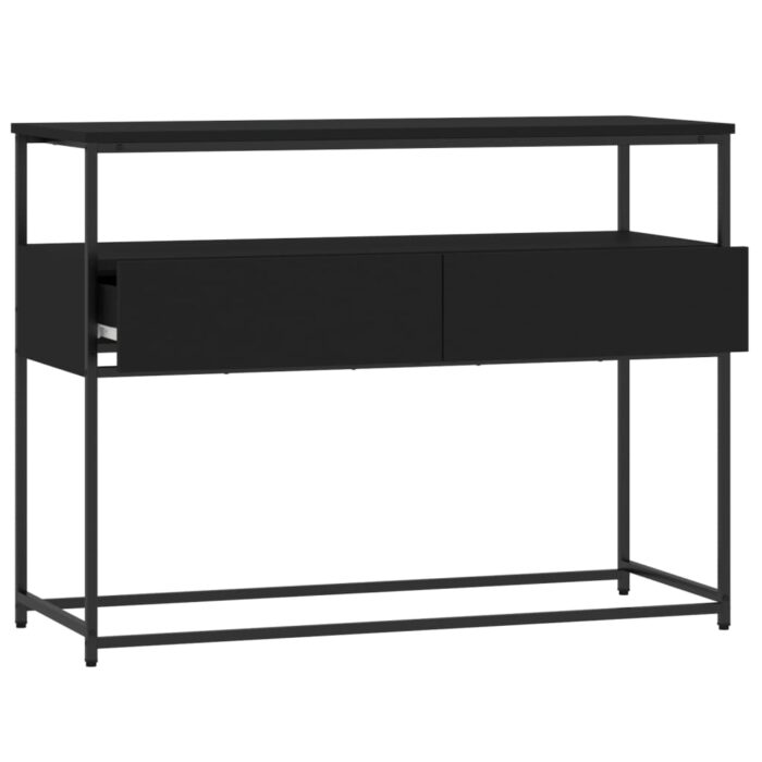 Table console noir 100x40x75 cm bois d'ingénierie – Image 3