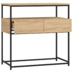 Table console chêne sonoma 75x40x75 cm bois d'ingénierie – Image 3