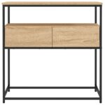 Table console chêne sonoma 75x40x75 cm bois d'ingénierie – Image 4