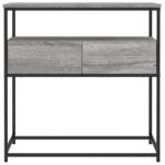 Table console sonoma gris 75x40x75 cm bois d'ingénierie – Image 4