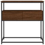 Table console chêne marron 75x40x75 cm bois d'ingénierie – Image 4