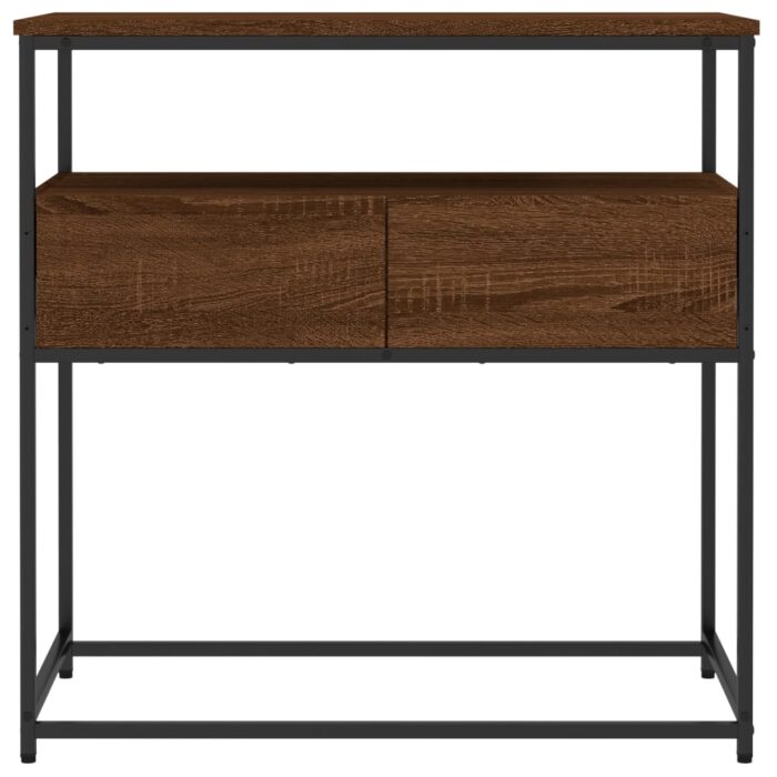 Table console chêne marron 75x40x75 cm bois d'ingénierie – Image 4