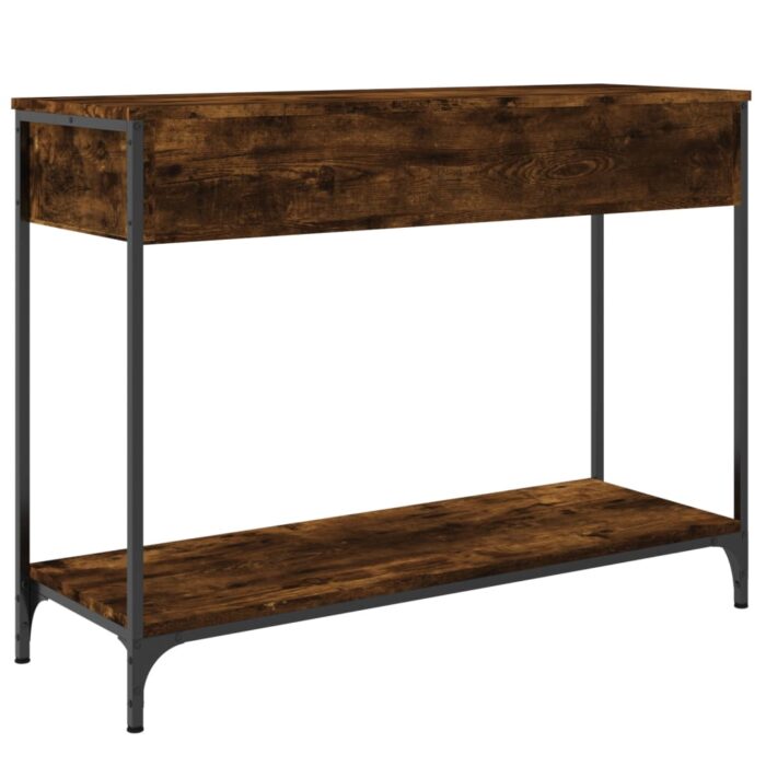 Table console chêne fumé 100x34,5x75 cm bois d'ingénierie – Image 6