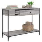 Table console sonoma gris 100x34,5x75 cm bois d'ingénierie – Image 2