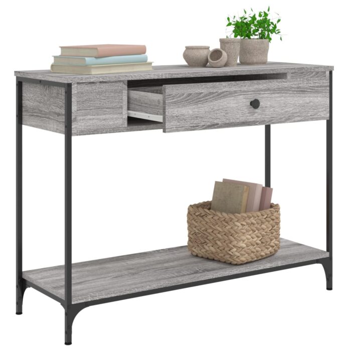 Table console sonoma gris 100x34,5x75 cm bois d'ingénierie – Image 2