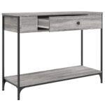 Table console sonoma gris 100x34,5x75 cm bois d'ingénierie – Image 3