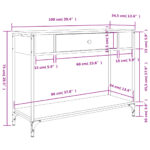 Table console sonoma gris 100x34,5x75 cm bois d'ingénierie – Image 9