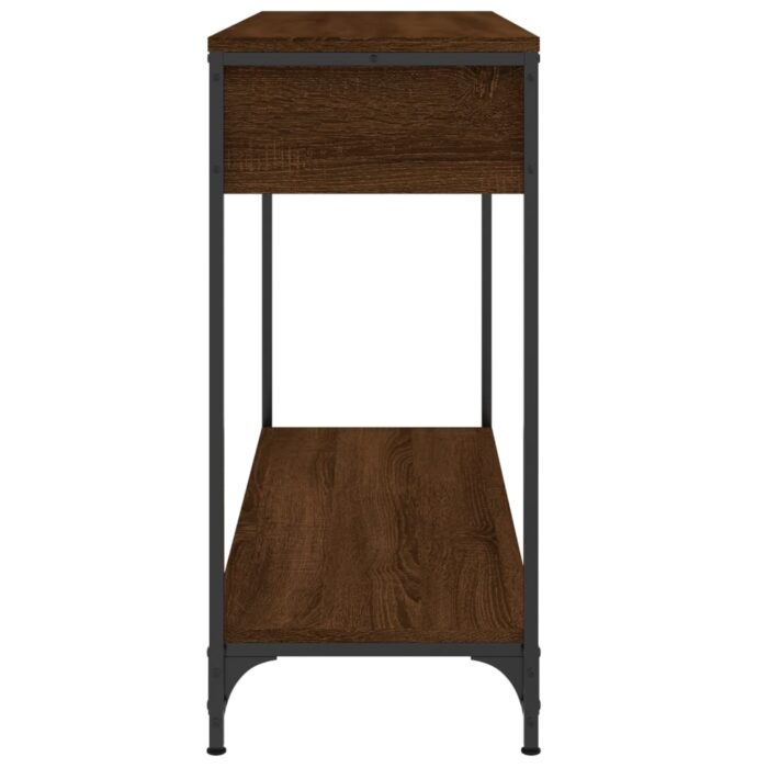 Table console chêne marron 100x34,5x75 cm bois d'ingénierie – Image 5