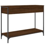 Table console chêne marron 100x34,5x75 cm bois d'ingénierie – Image 6