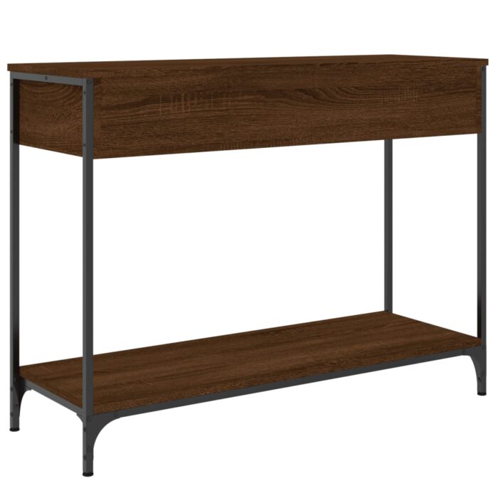 Table console chêne marron 100x34,5x75 cm bois d'ingénierie – Image 6