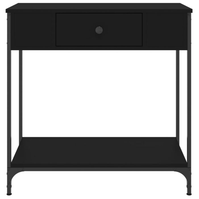 Table console noir 75x34,5x75 cm bois d'ingénierie – Image 4