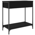 Table console noir 75x34,5x75 cm bois d'ingénierie – Image 6