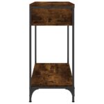 Table console chêne fumé 75x34,5x75 cm bois d'ingénierie – Image 5