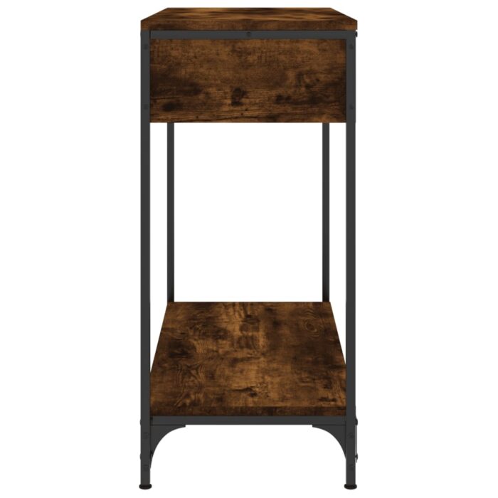 Table console chêne fumé 75x34,5x75 cm bois d'ingénierie – Image 5