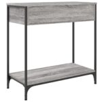 Table console sonoma gris 75x34,5x75 cm bois d'ingénierie – Image 6
