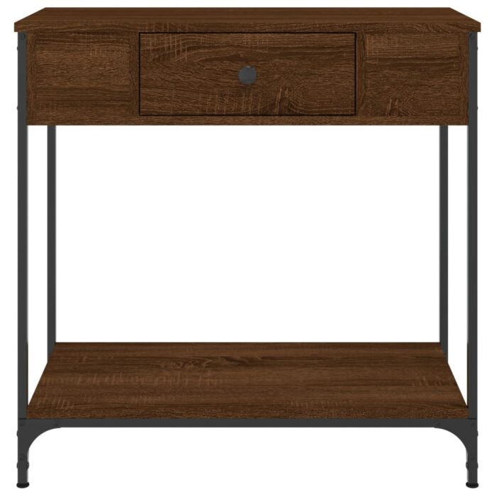 Table console chêne marron 75x34,5x75 cm bois d'ingénierie – Image 4