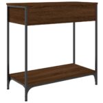 Table console chêne marron 75x34,5x75 cm bois d'ingénierie – Image 6