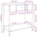 Table console chêne marron 75x34,5x75 cm bois d'ingénierie – Image 9