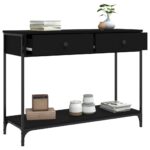Table console noir 100x34,5x75 cm bois d'ingénierie – Image 2