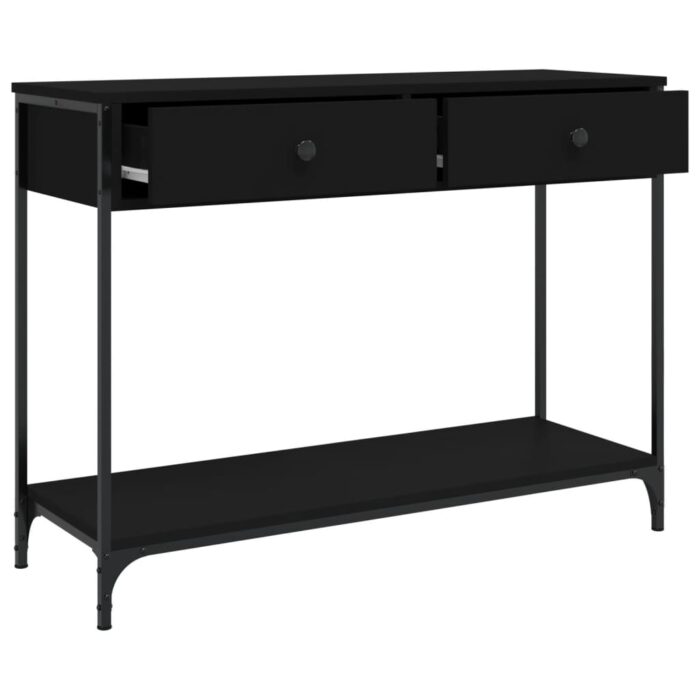 Table console noir 100x34,5x75 cm bois d'ingénierie – Image 3