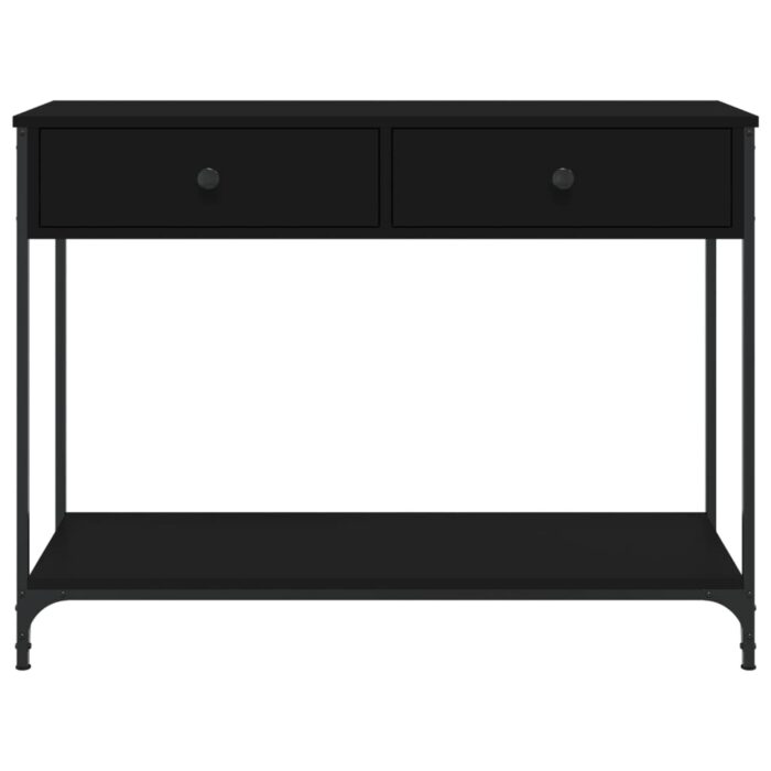 Table console noir 100x34,5x75 cm bois d'ingénierie – Image 4