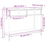 Table console noir 100x34,5x75 cm bois d'ingénierie – Image 9