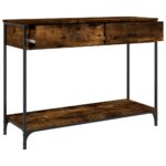 Table console chêne fumé 100x34,5x75 cm bois d'ingénierie – Image 3