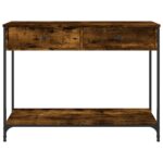 Table console chêne fumé 100x34,5x75 cm bois d'ingénierie – Image 4