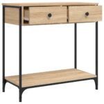 Table console chêne sonoma 75x34,5x75 cm bois d'ingénierie – Image 3